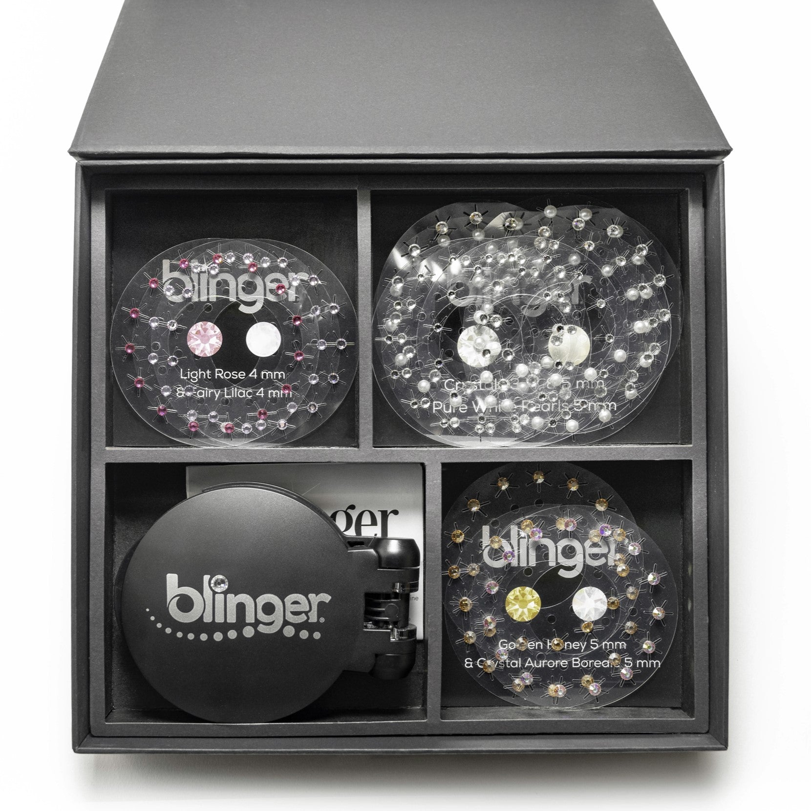 Blinger Glimmer Refill Pack | 5 Discs - 75 precision-cut Crystals | Bedazzling Hair Gems | Hair-Safe Adhesive – Bling in Brush Out | Works with