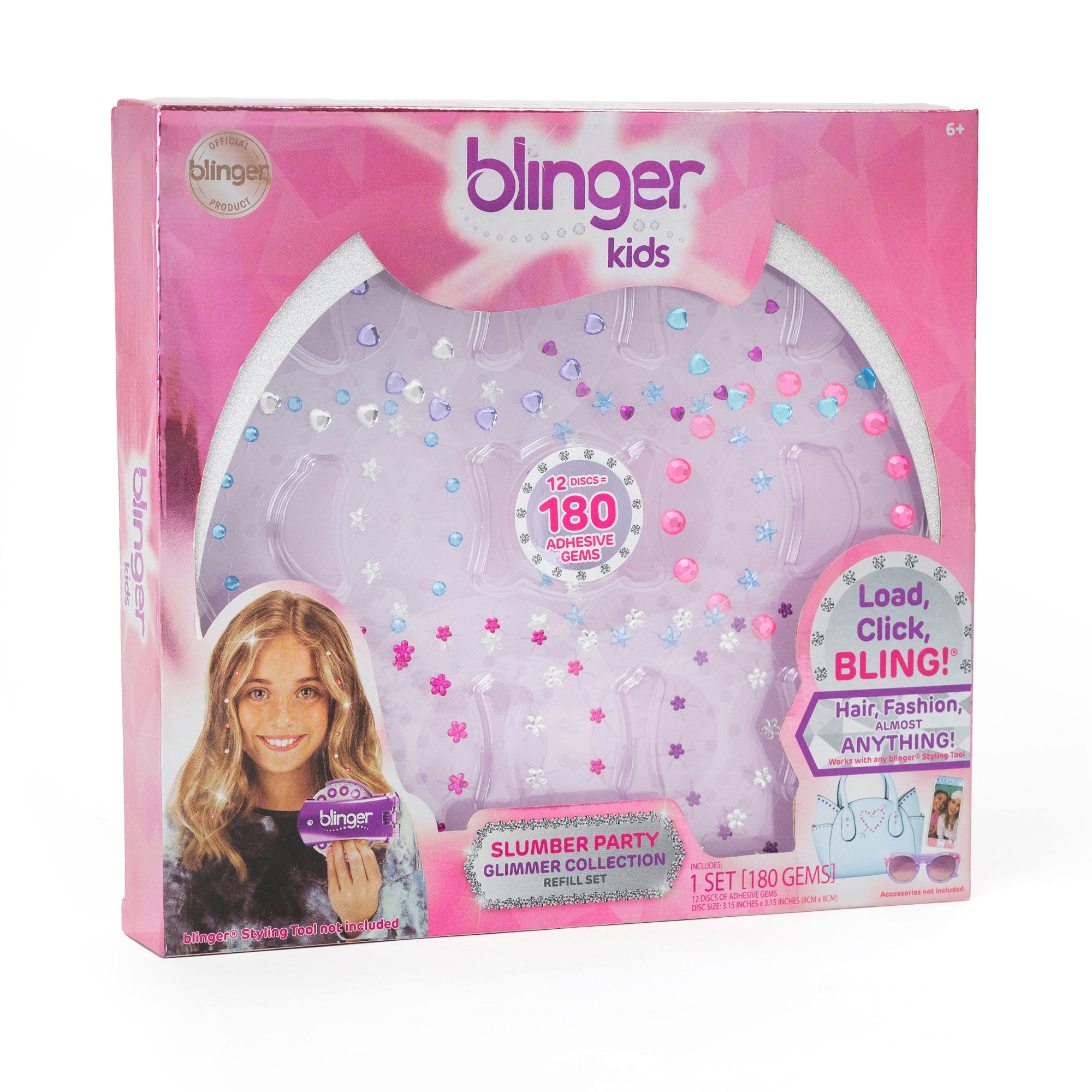 blinger® Glimmer Collection Refill Set with 180 Colorful Acrylic Rhinestones