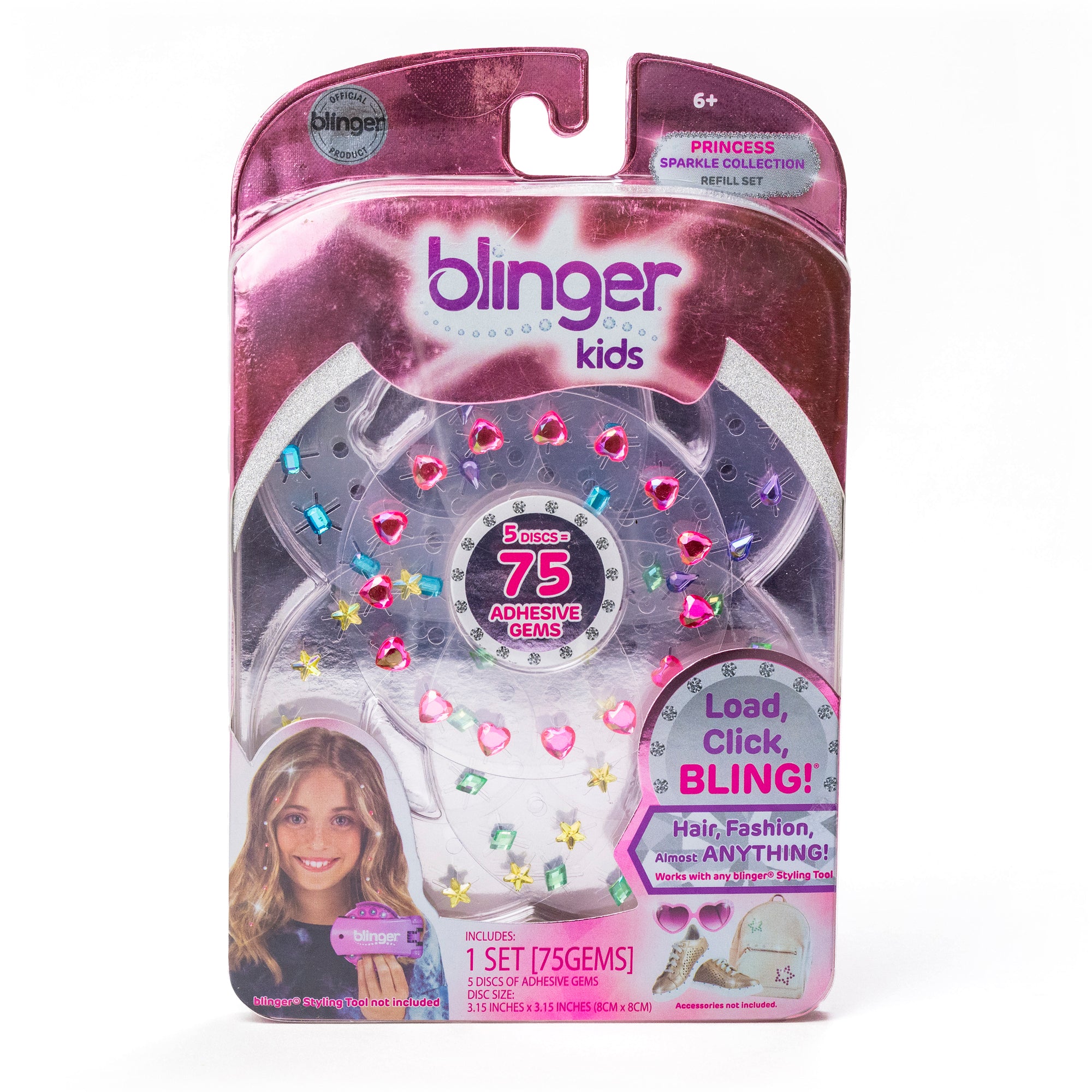 blinger® Sparkle Collection Refill Pack with 75 Colorful Acrylic Gems