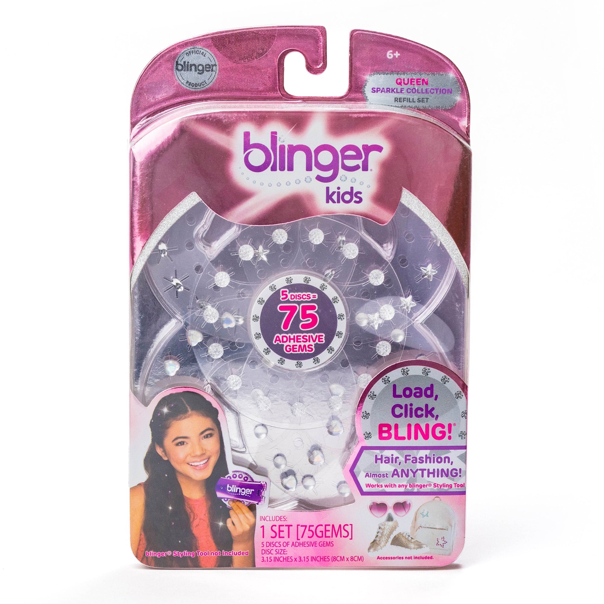 blinger® Sparkle Collection Refill Pack with 75 Colorful Acrylic Rhinestones