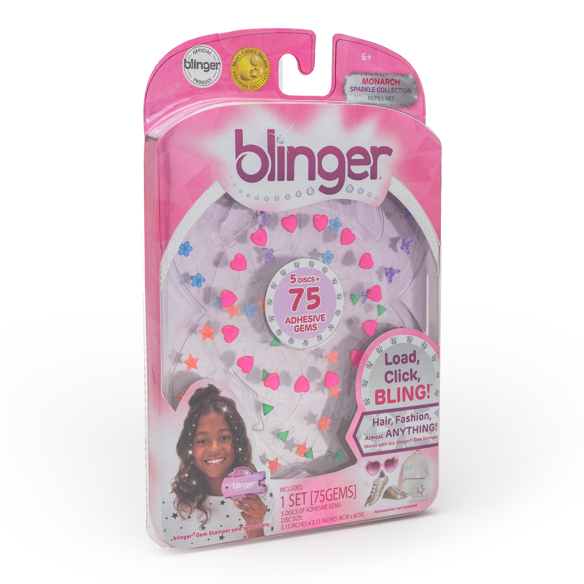 blinger® Sparkle Collection Refill Pack with 75 Colorful Acrylic Rhinestones