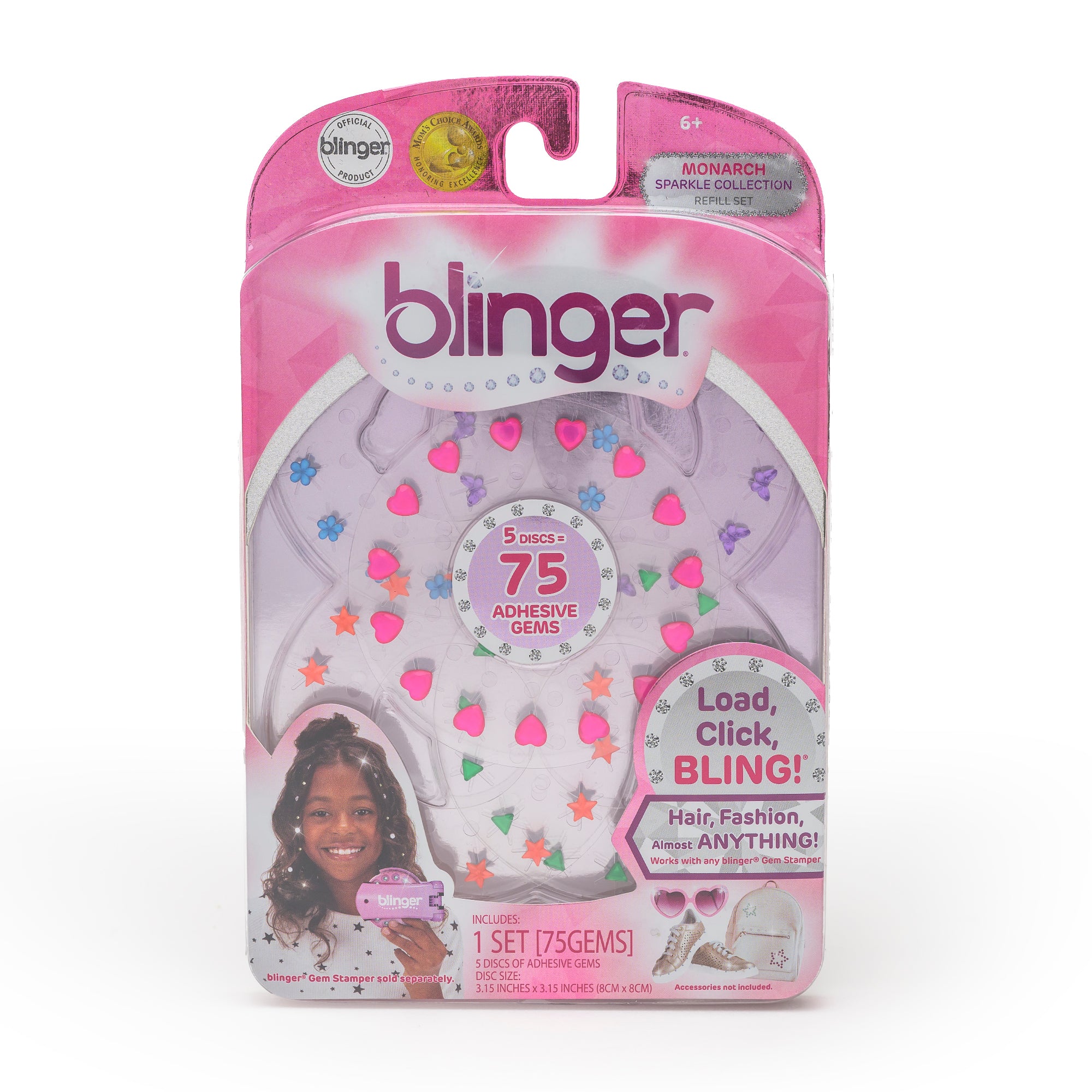 blinger® Sparkle Collection Refill Pack with 75 Colorful Acrylic Rhinestones