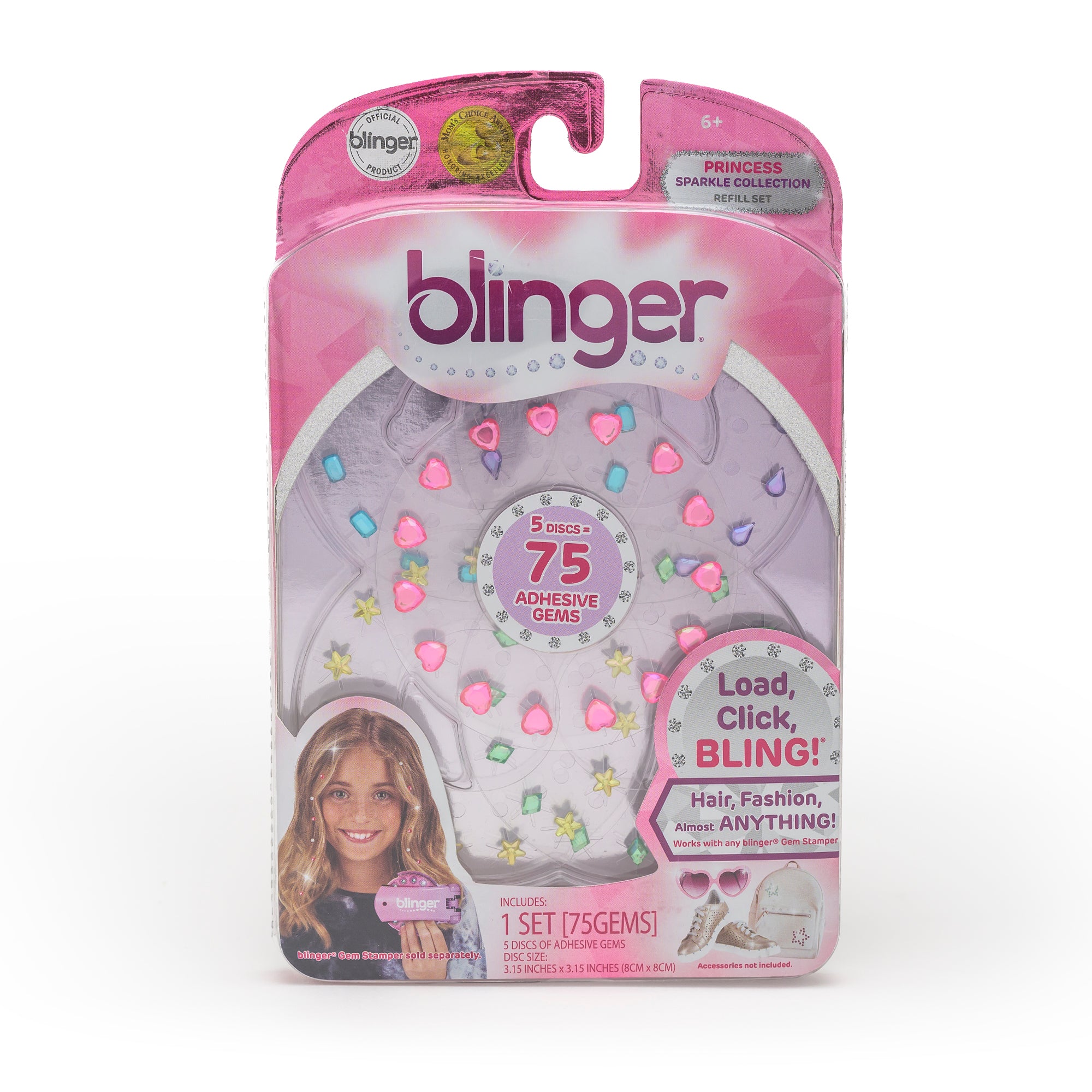 blinger® Sparkle Collection Refill Pack with 75 Colorful Acrylic Rhinestones