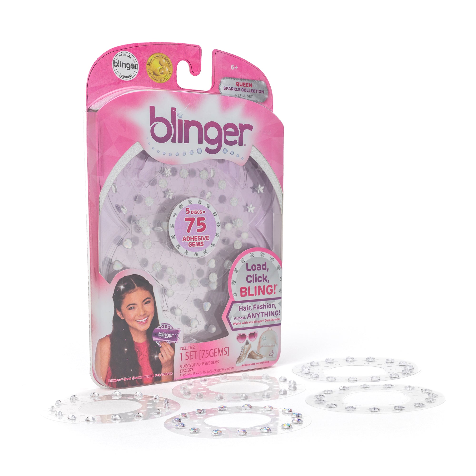 blinger® Sparkle Collection Refill Pack with 75 Colorful Acrylic Rhinestones