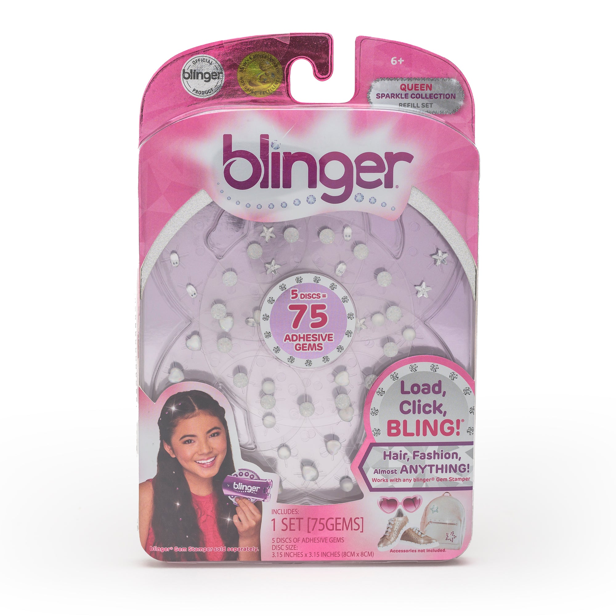 blinger® Sparkle Collection Refill Pack with 75 Colorful Acrylic Rhinestones