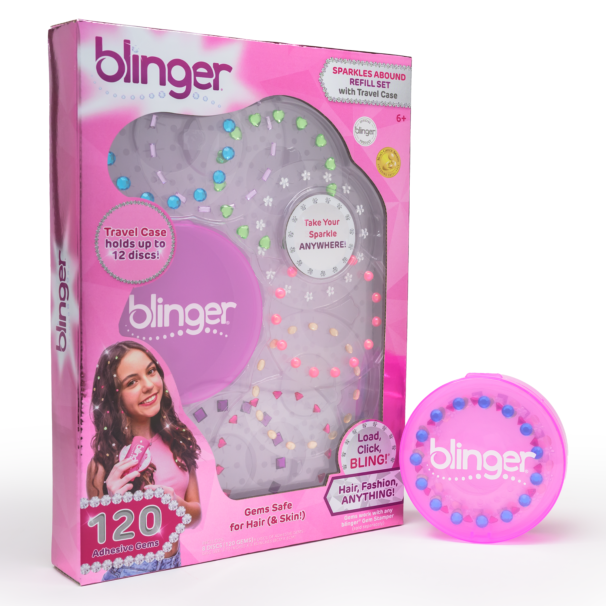 blinger® Sparkles Abound 75 Colorful Hair-Safe Gems with Storage Container