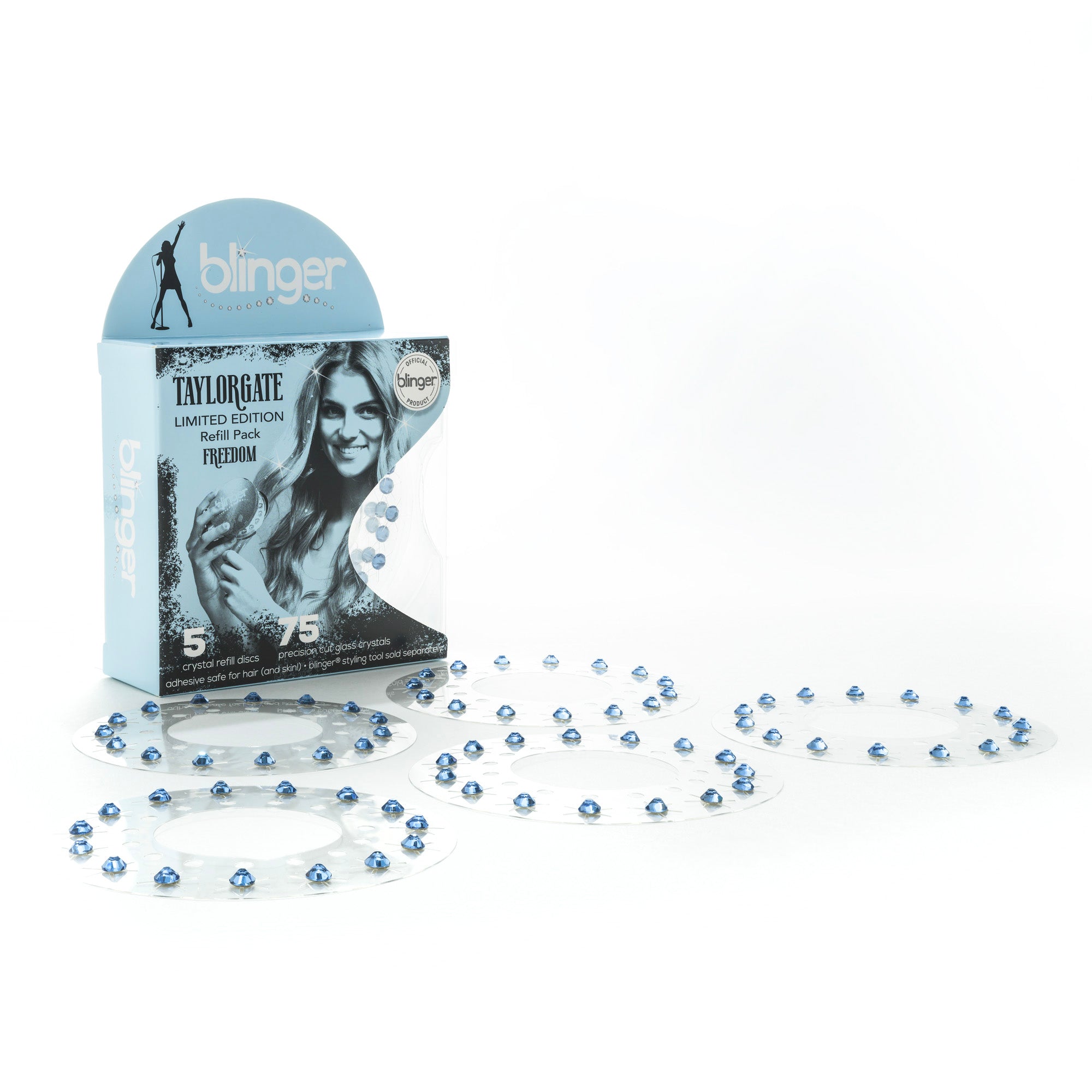 blinger® Limited Edition Reflections Crystal Refill Packs with 75 Precision-Cut Glass Crystals