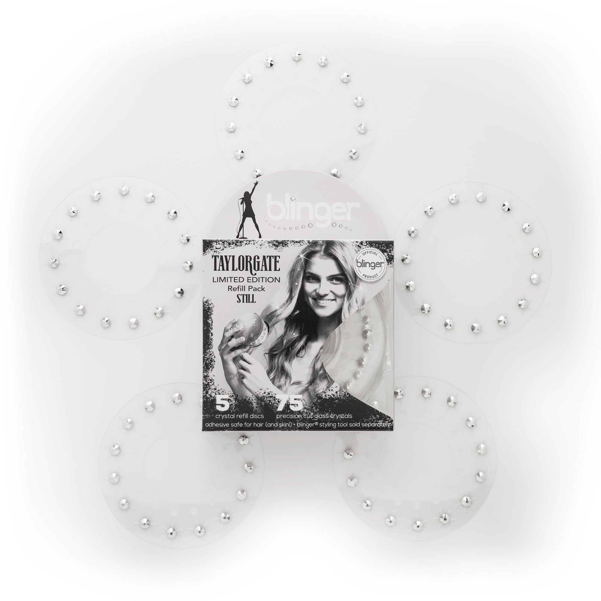 blinger® Limited Edition Reflections Crystal Refill Packs with 75 Precision-Cut Glass Crystals