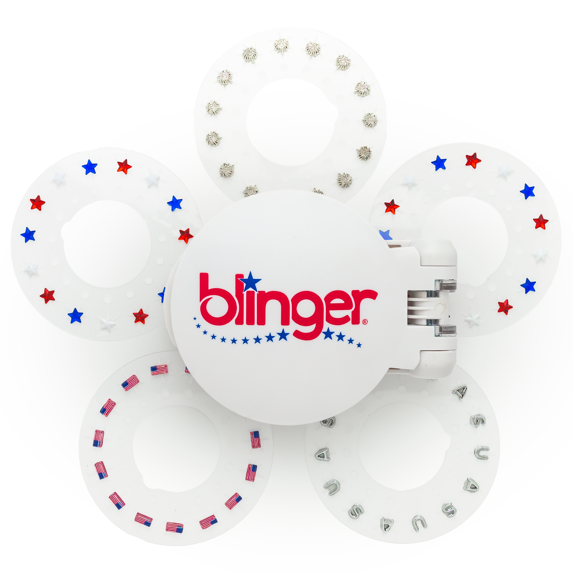 Limited Edition blinger® All-American 250th Anniversary Starter Set with Styling Tool + 75 Patriotic Hair Gems