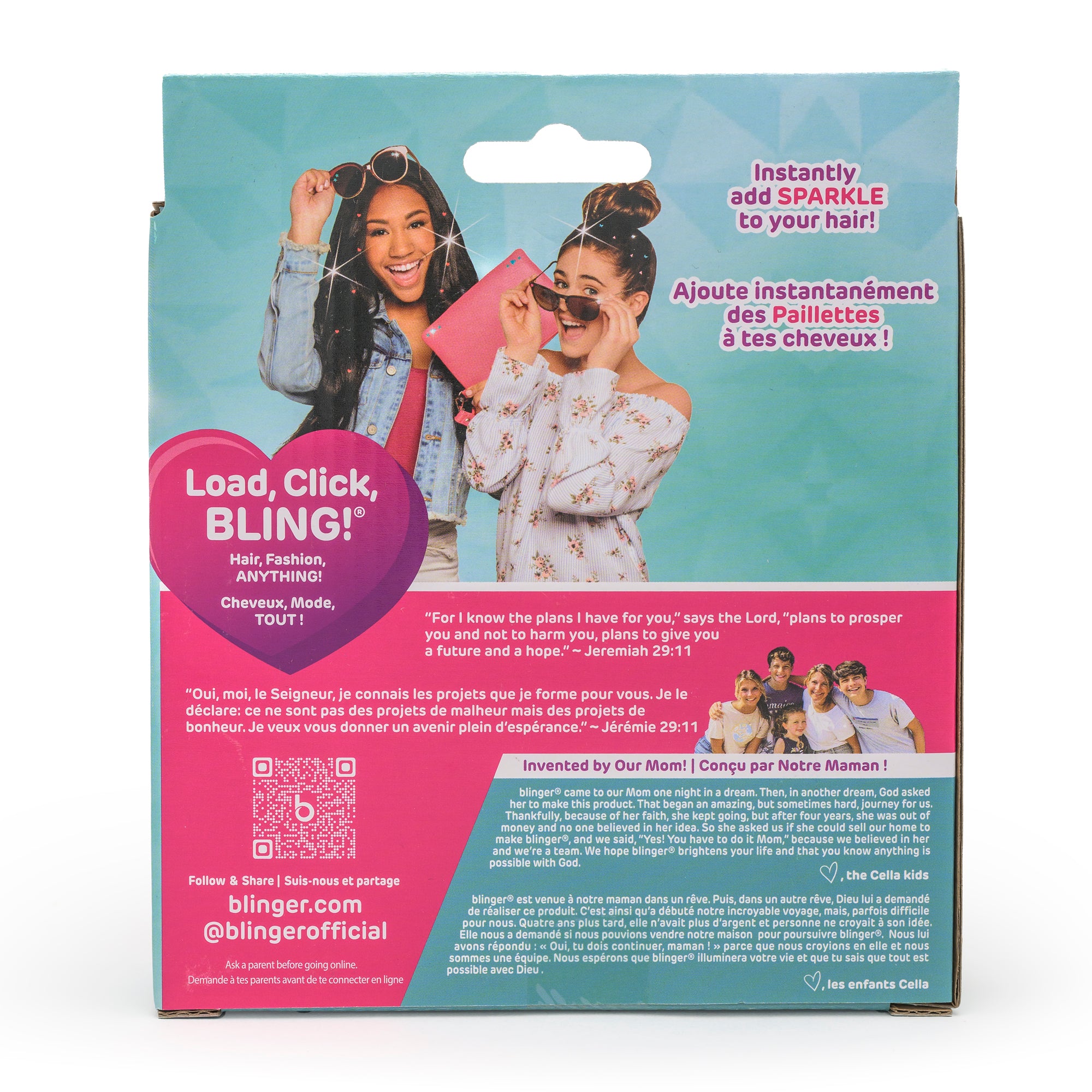 blinger® mini (On The Go) Starter Kit with blinger® mini Gem Stamper + 80 Colorful Hair-Safe Gems