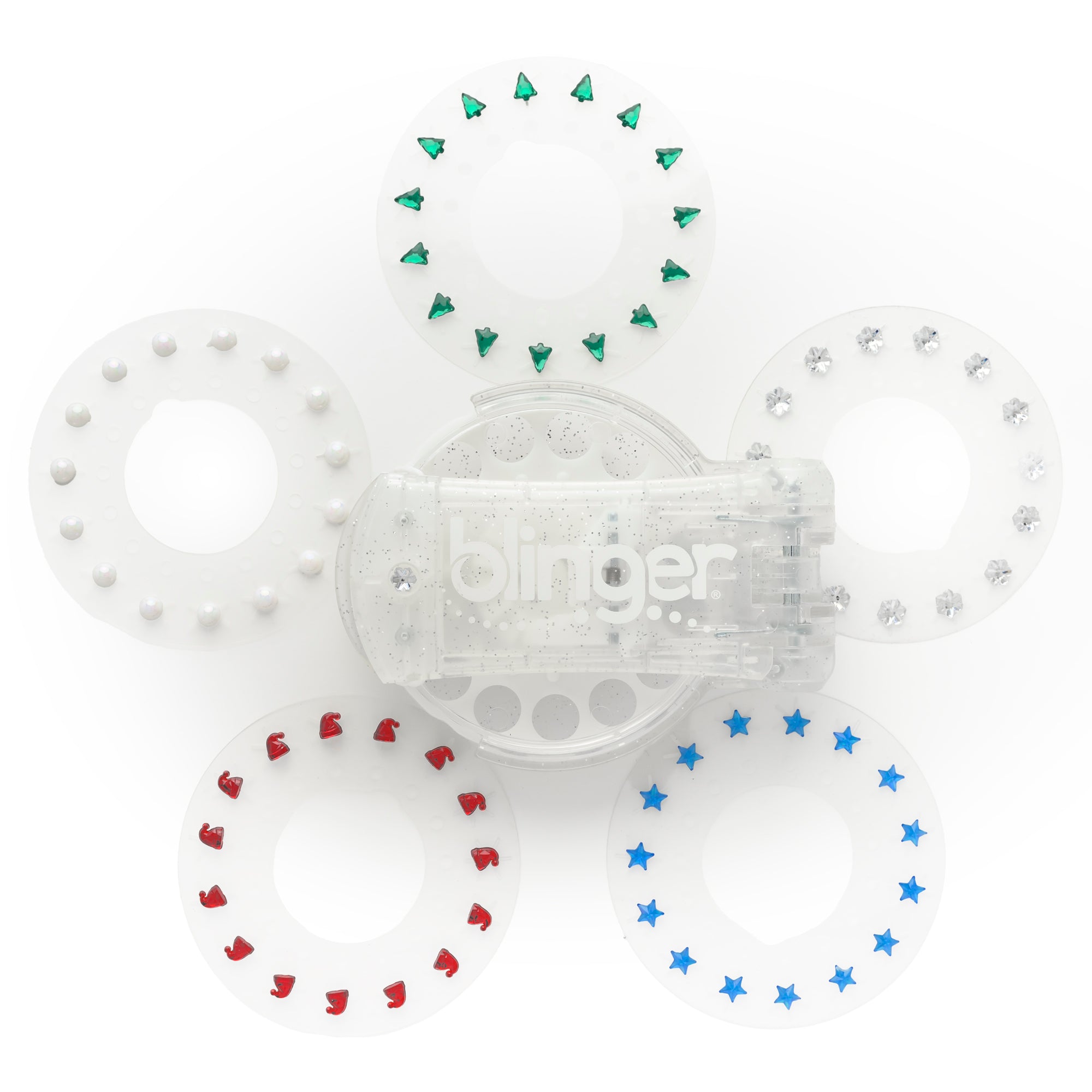 blinger® Jolly Collection Starter Kit with blinger® Gem Stamper + 75 Colorful Hair-Safe Gems