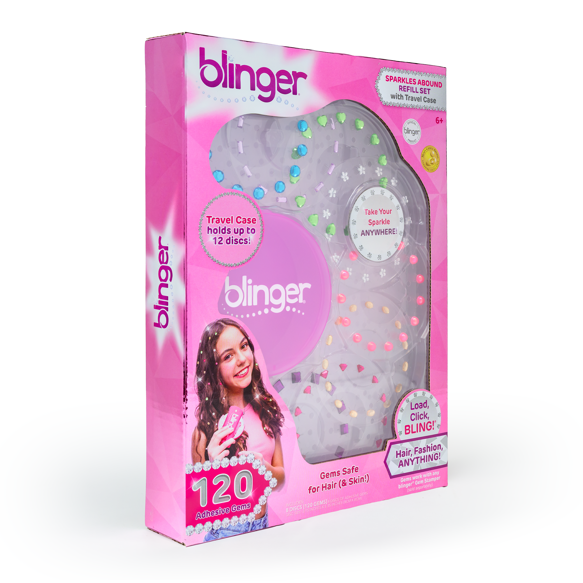 blinger® Sparkles Abound 75 Colorful Hair-Safe Gems with Storage Container