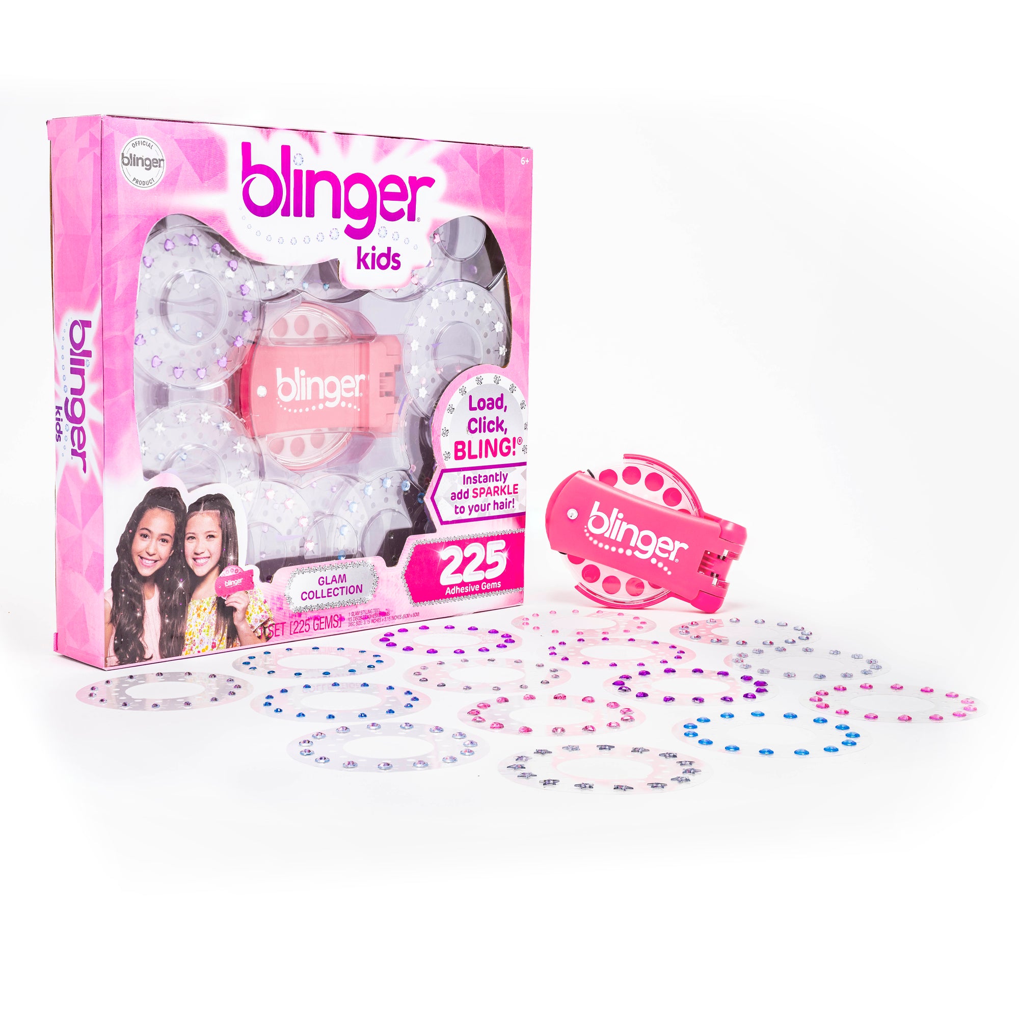 blinger® Glam Collection Starter Kit with blinger® Gem Stamper + 225 Colorful Acrylic Gems