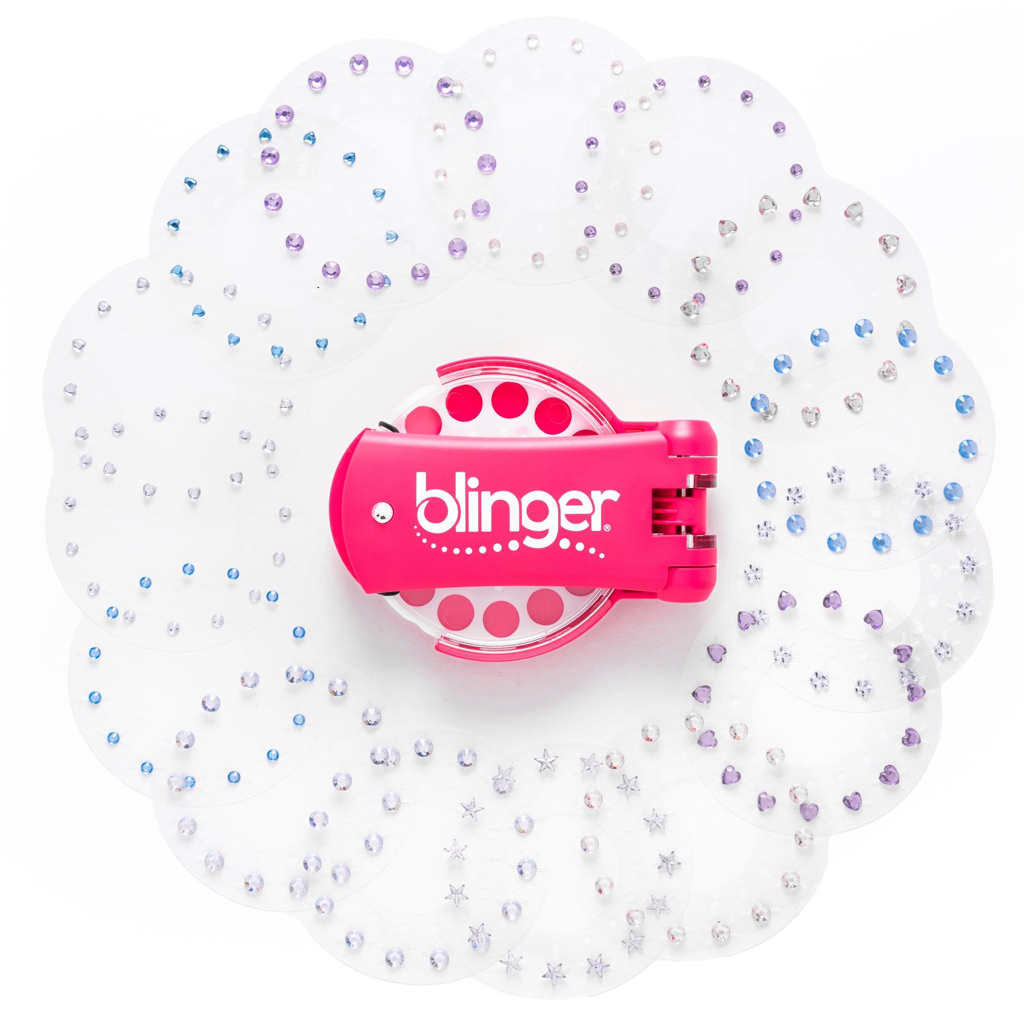 blinger® Glam Collection Starter Kit with blinger® Gem Stamper + 225 Colorful Acrylic Rhinestones