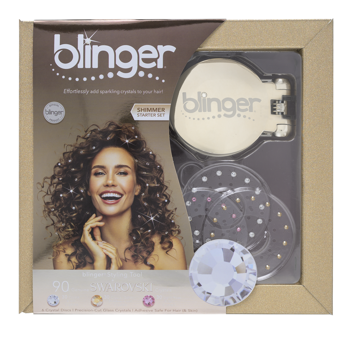 Blinger Sparkle Collection Recharge – 75 Cristaux Cheveux Multicolores – 5 Disques – Compatible Gem Stamper (Non Inclus)