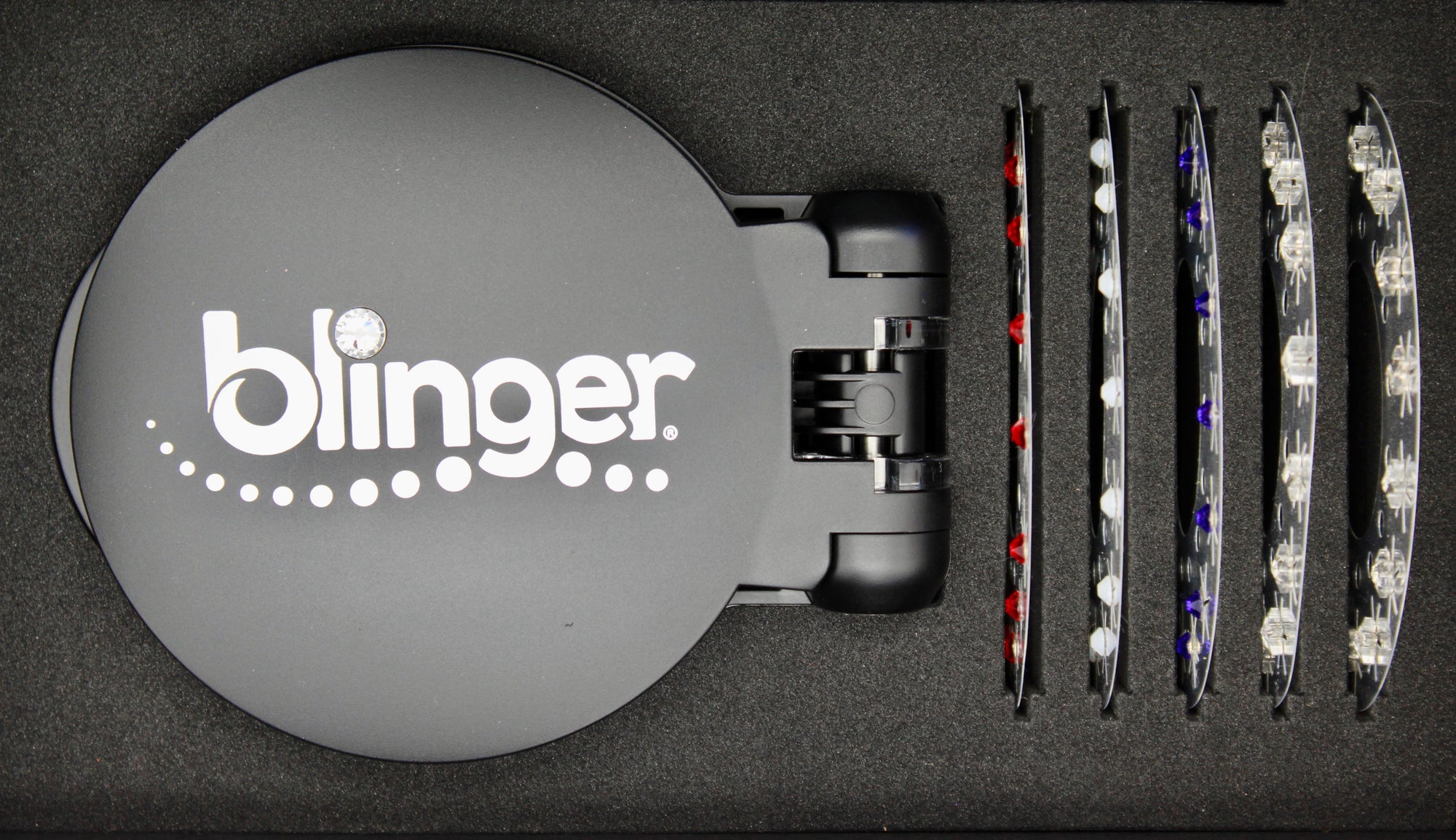 blinger® Pro Series | Limited Edition Stars & Stripes Starter Set with blinger® Styling Tool, 75 Crystals + FREE Vanity Box