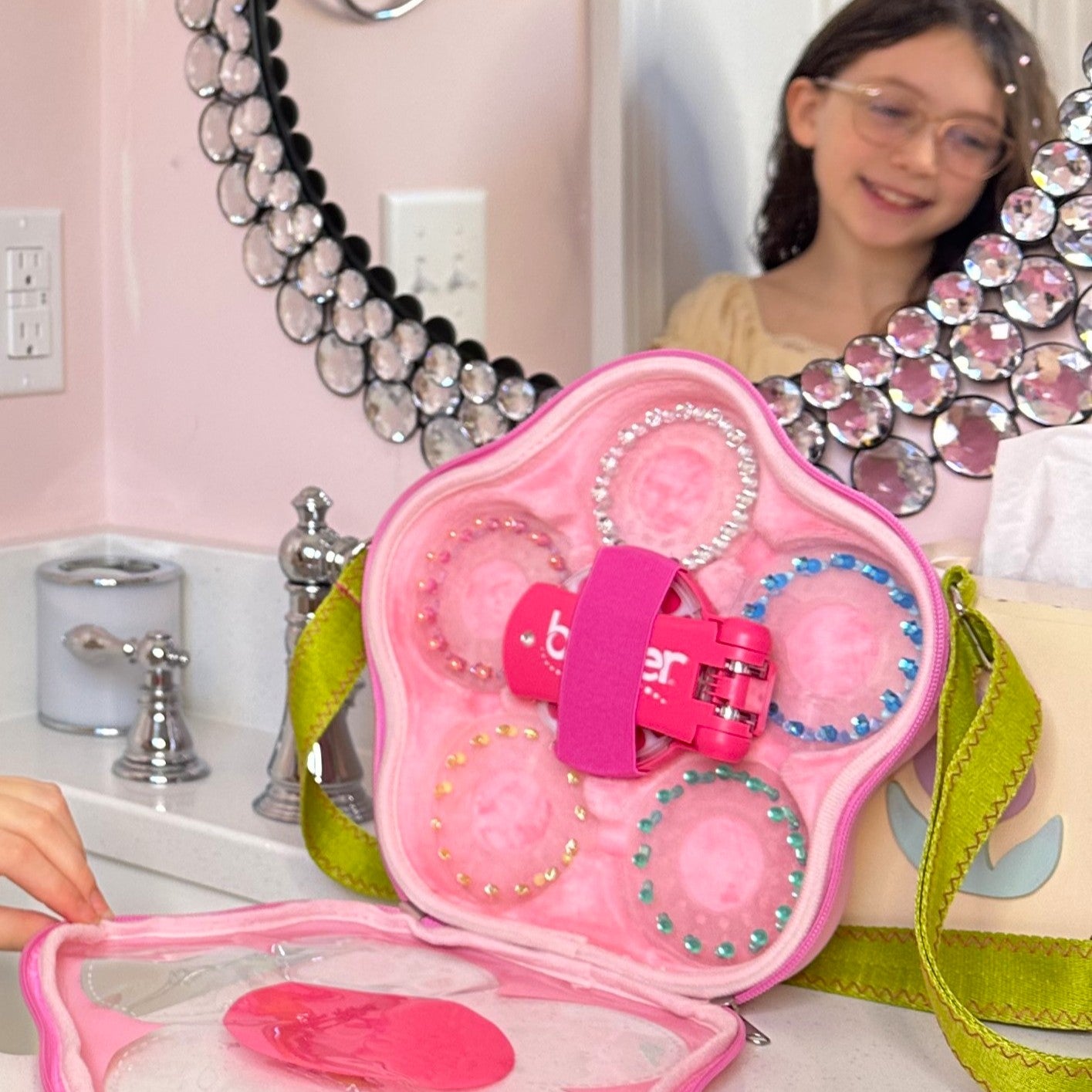 blinger® Flower Carry Case -  the perfect way to organize your blinger® Gem Stamper and 225 gems (and more) - product not included