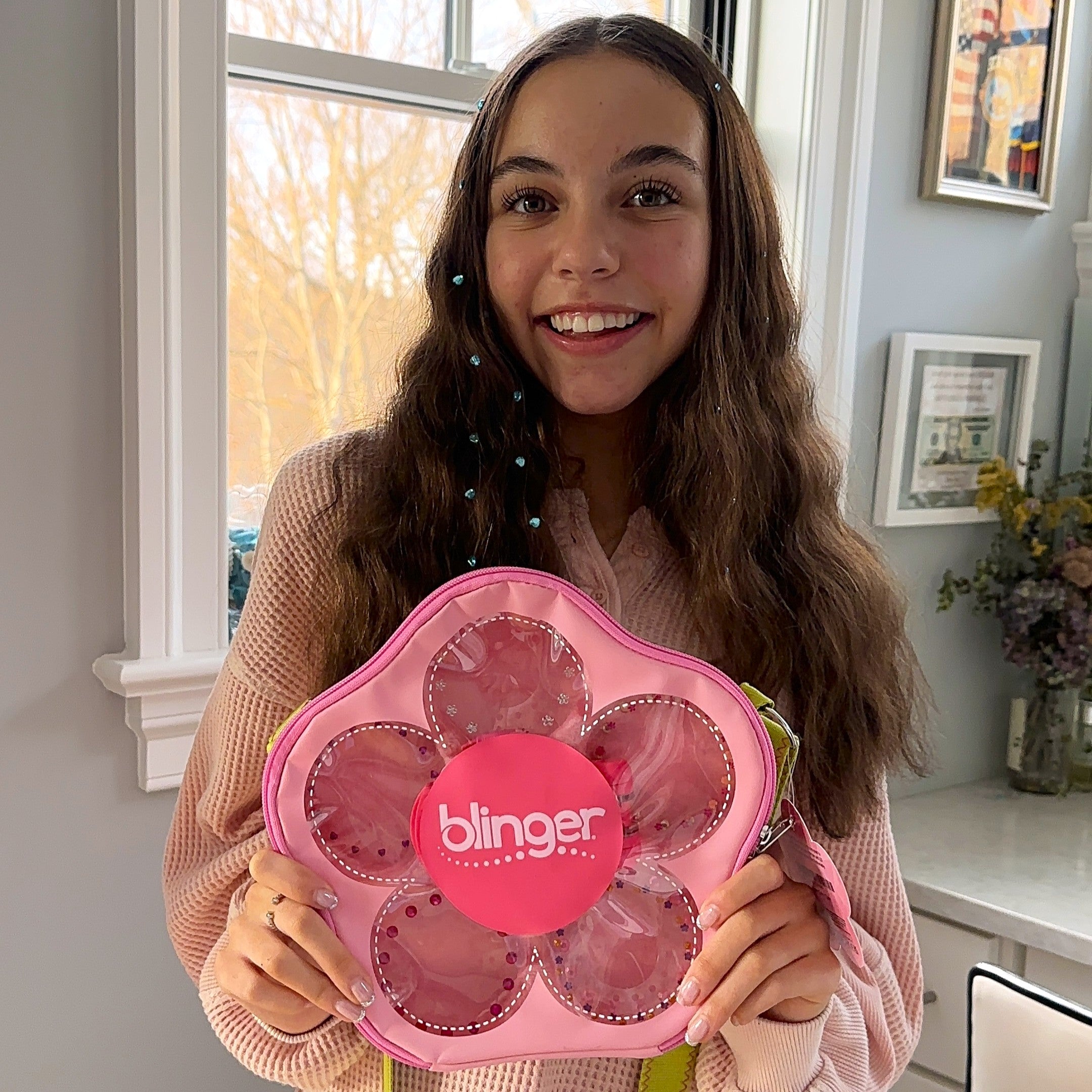blinger® Flower Carry Case -  the perfect way to organize your blinger® Gem Stamper and 225 gems (and more) - product not included