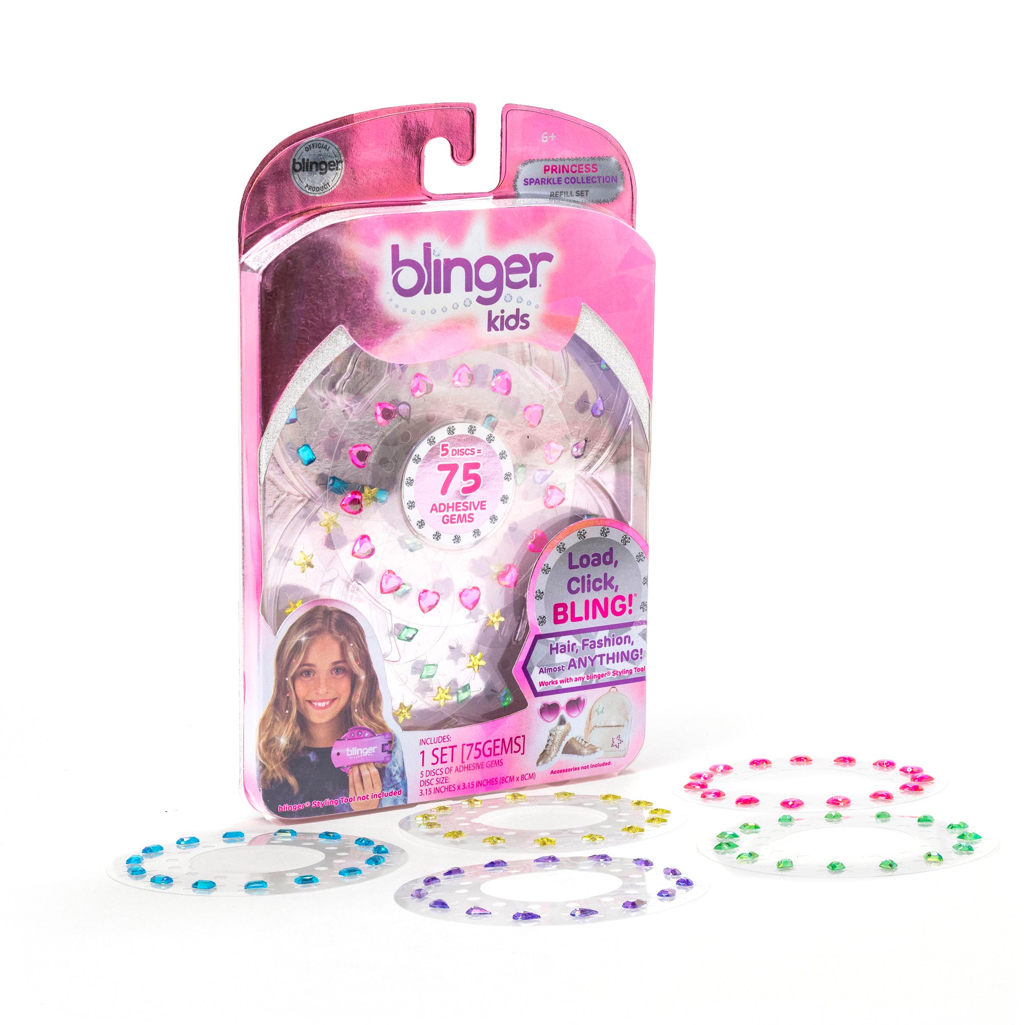 blinger® Sparkle Collection Refill Pack with 75 Colorful Acrylic Rhinestones
