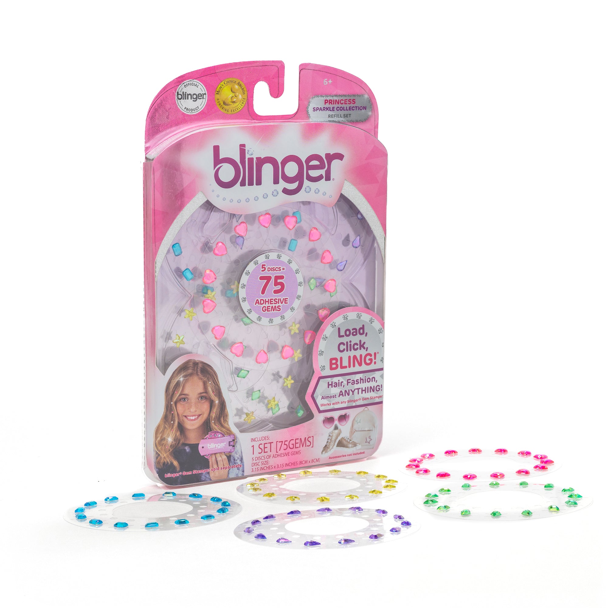 blinger® Sparkle Collection Refill Pack with 75 Colorful Acrylic Rhinestones