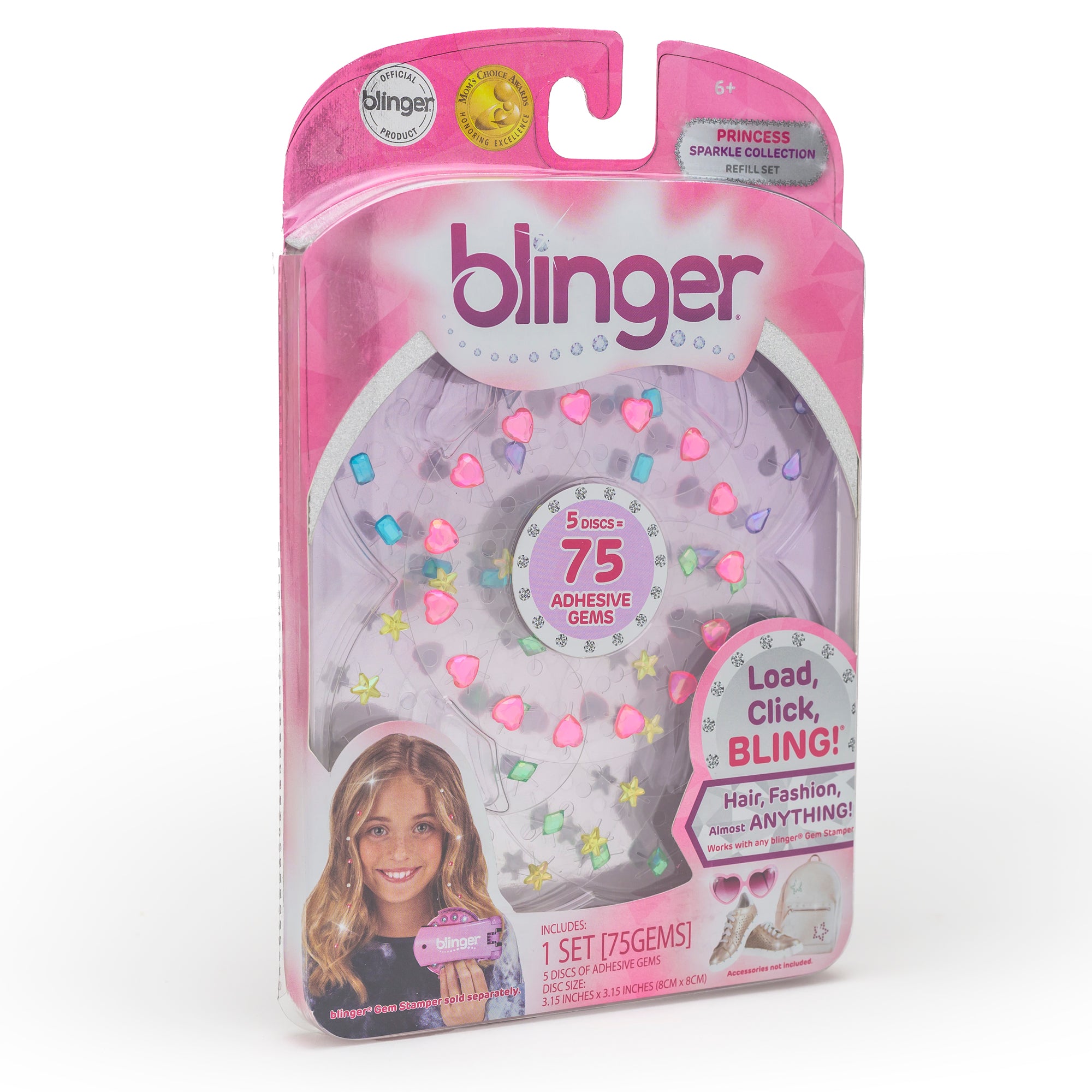 blinger® Sparkle Collection Refill Pack with 75 Colorful Acrylic Rhinestones