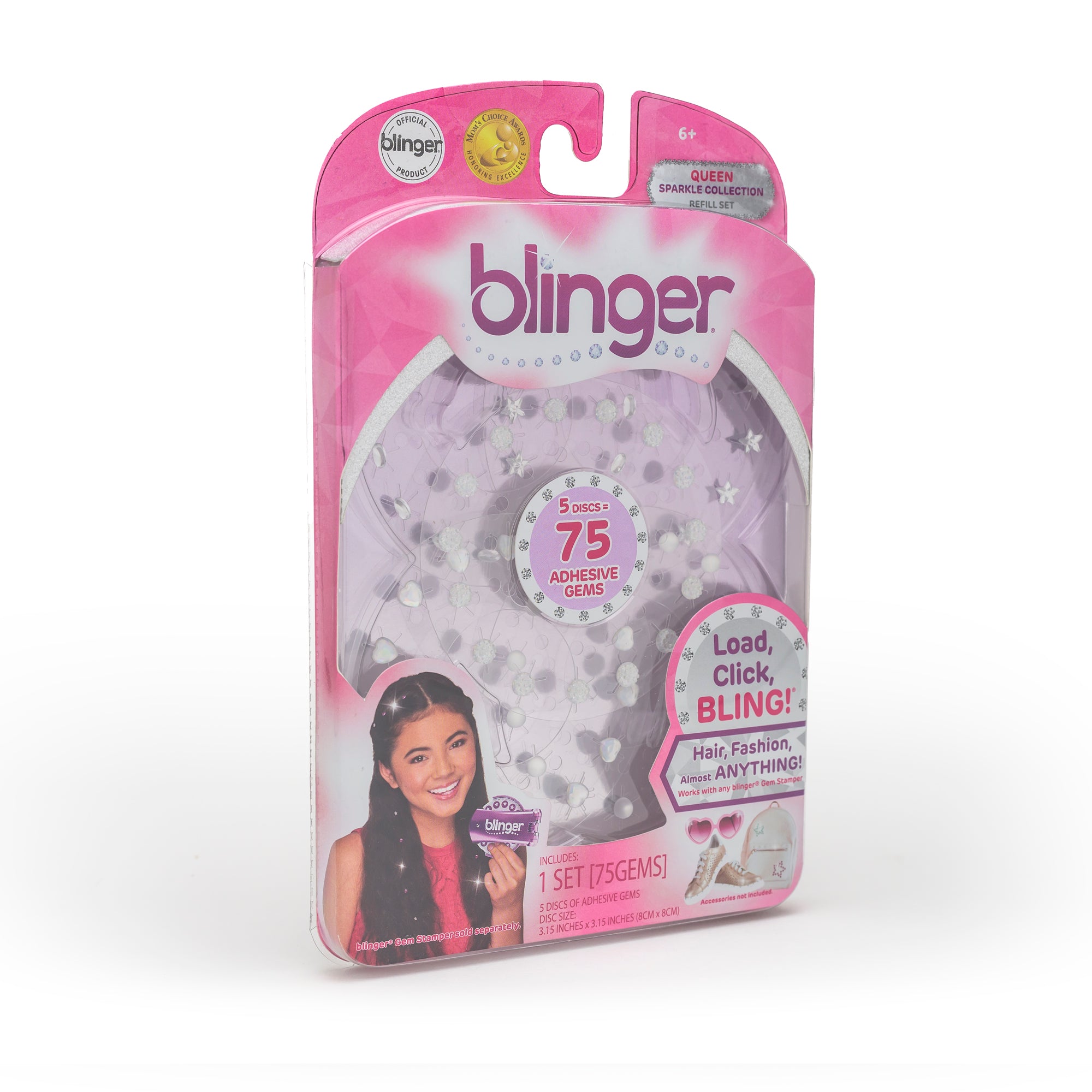 blinger® Sparkle Collection Refill Pack with 75 Colorful Acrylic Rhinestones