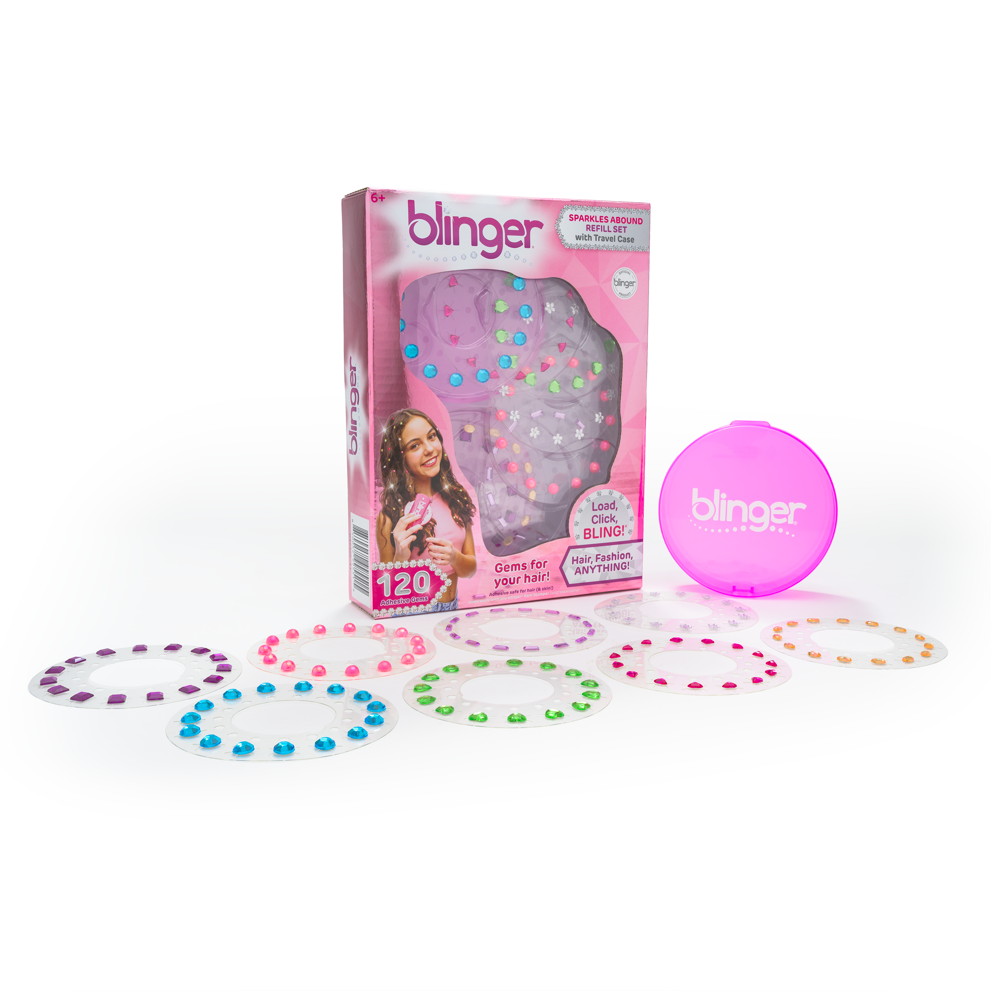 blinger® Sparkles Abound 75 Colorful Hair-Safe Gems with Storage Container