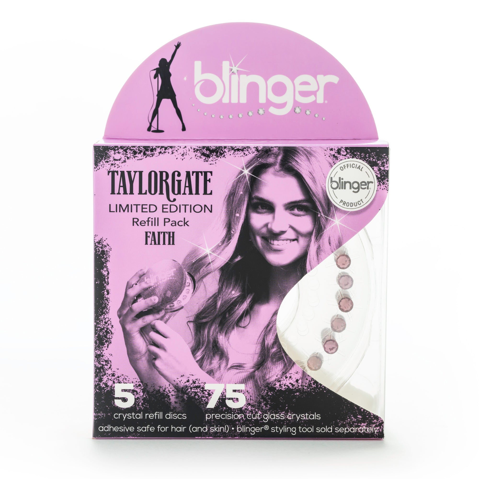 blinger® Limited Edition Taylorgate Crystal Refill Packs with 75 Precision-Cut Glass Crystals