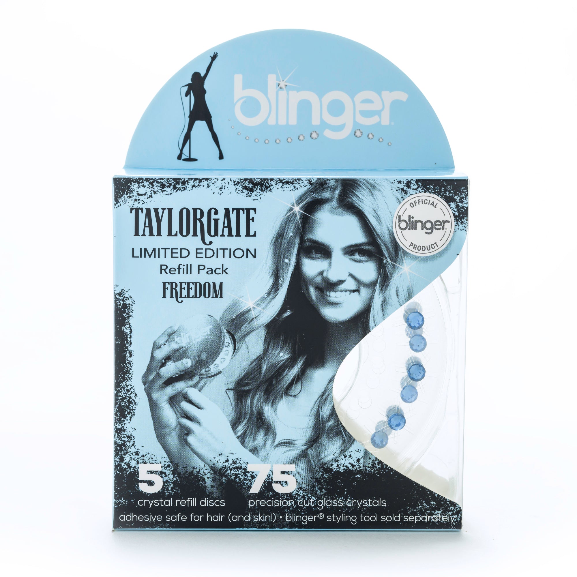 blinger® Limited Edition Taylorgate Crystal Refill Packs with 75 Precision-Cut Glass Crystals