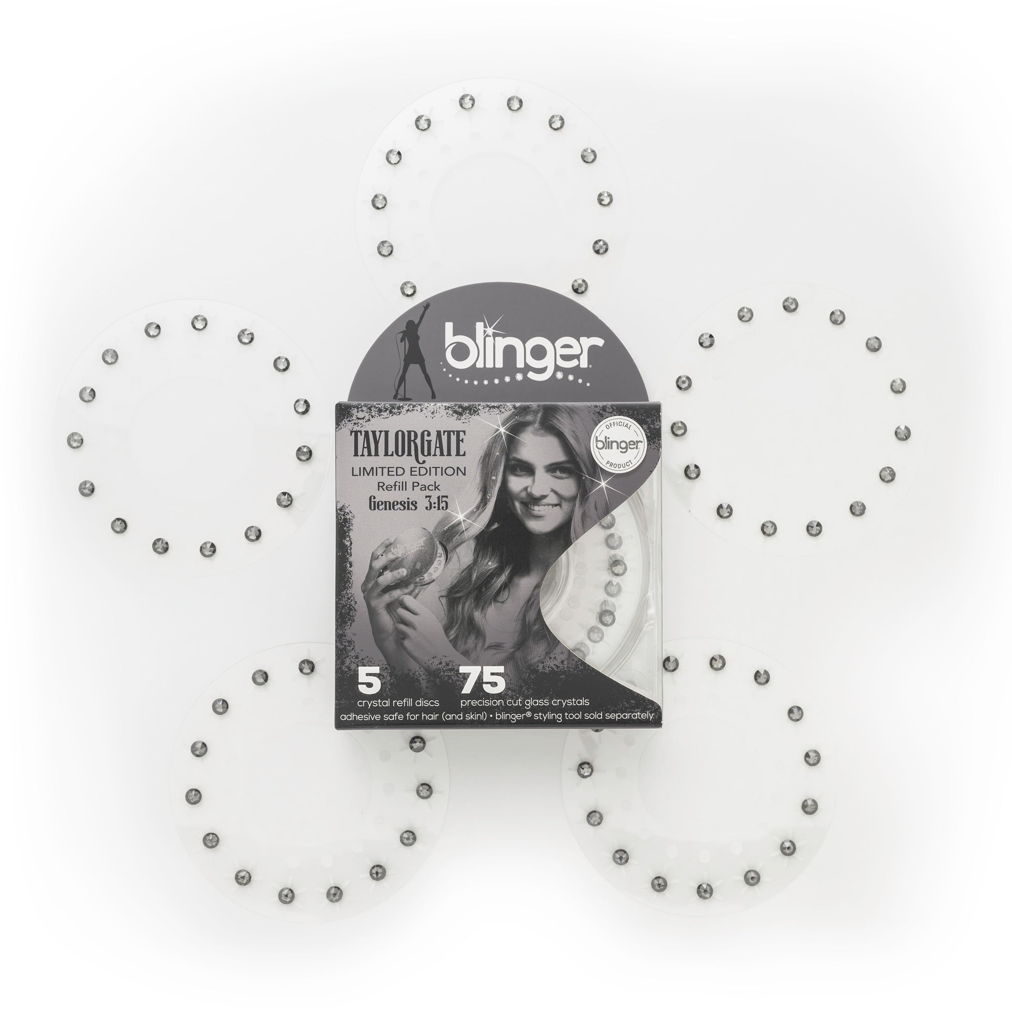 blinger® Limited Edition Taylorgate Crystal Refill Packs with 75 Precision-Cut Glass Crystals