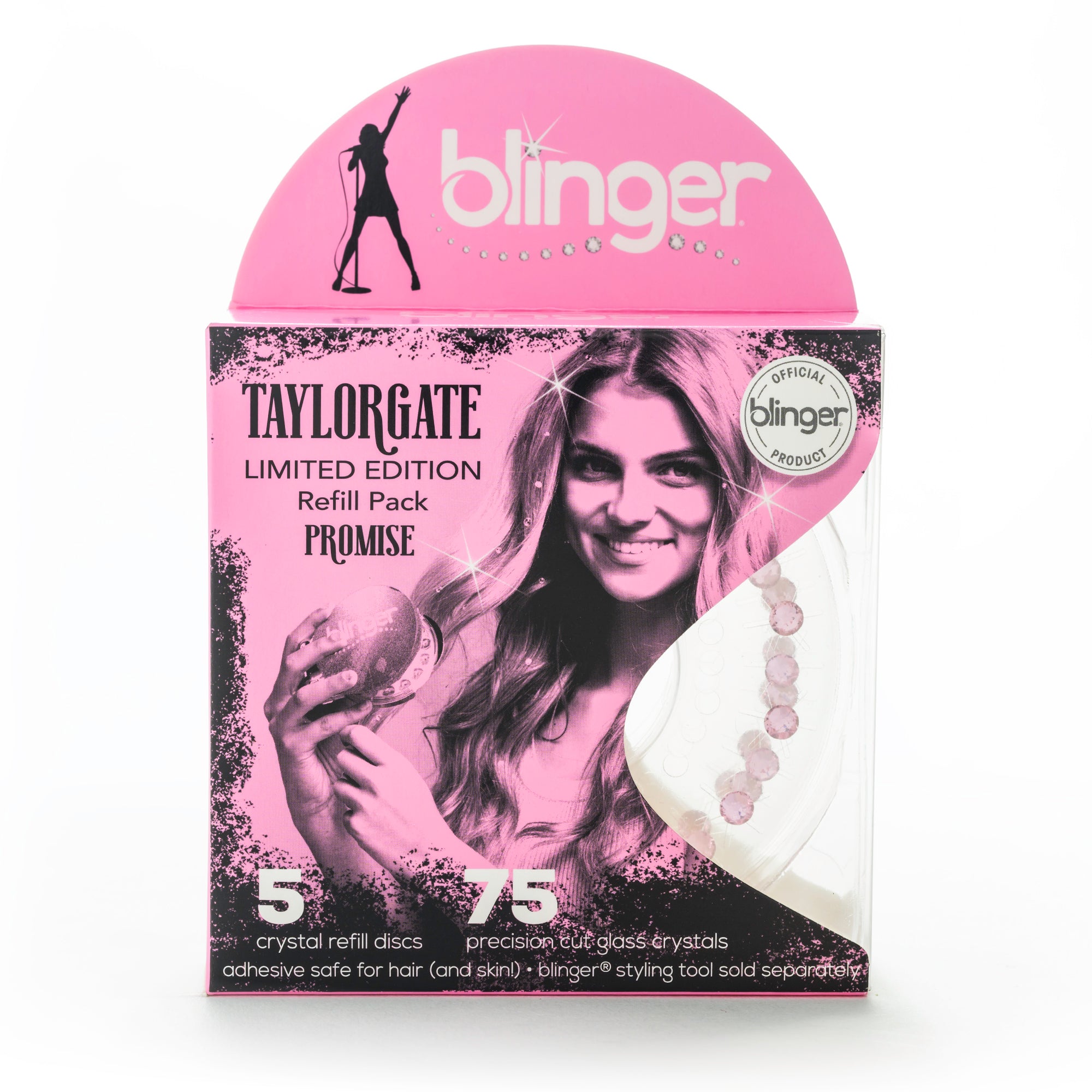 blinger® Limited Edition Taylorgate Crystal Refill Packs with 75 Precision-Cut Glass Crystals