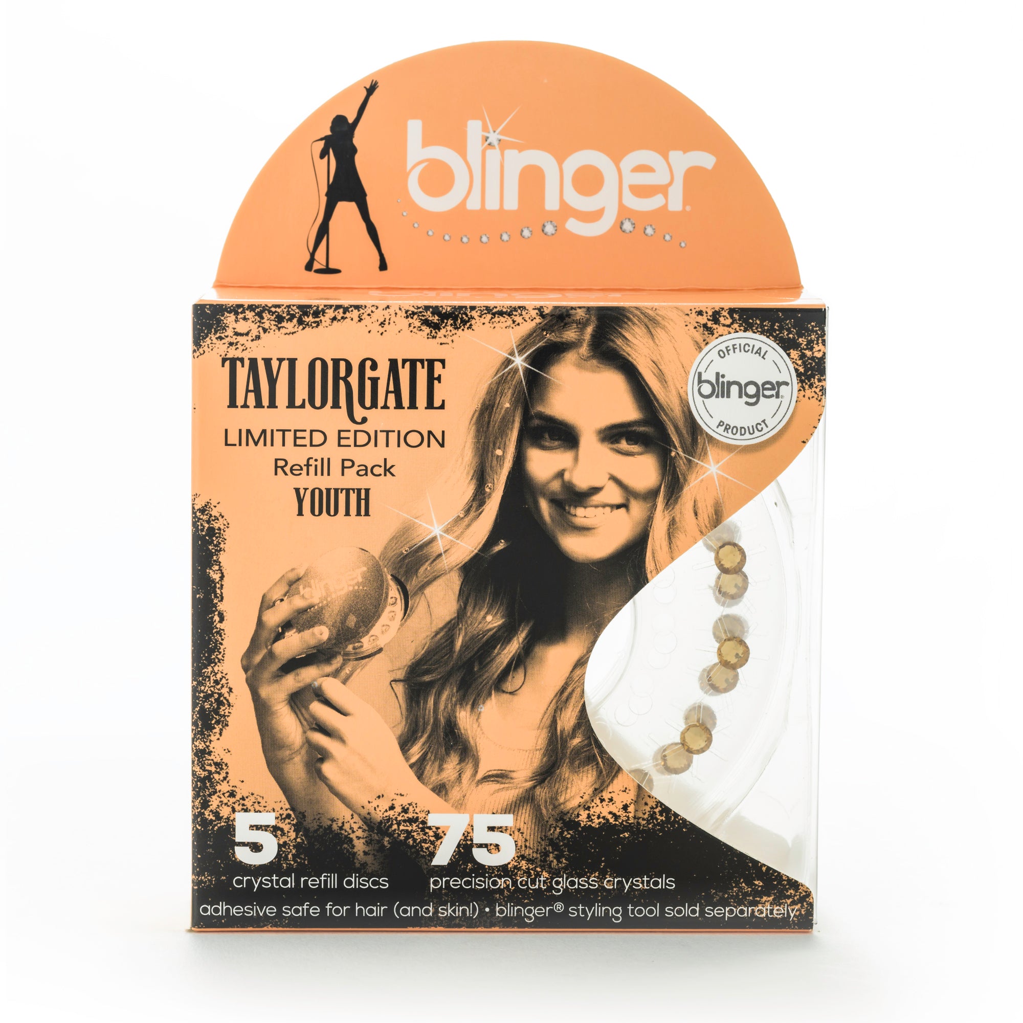 blinger® Limited Edition Taylorgate Crystal Refill Packs with 75 Precision-Cut Glass Crystals