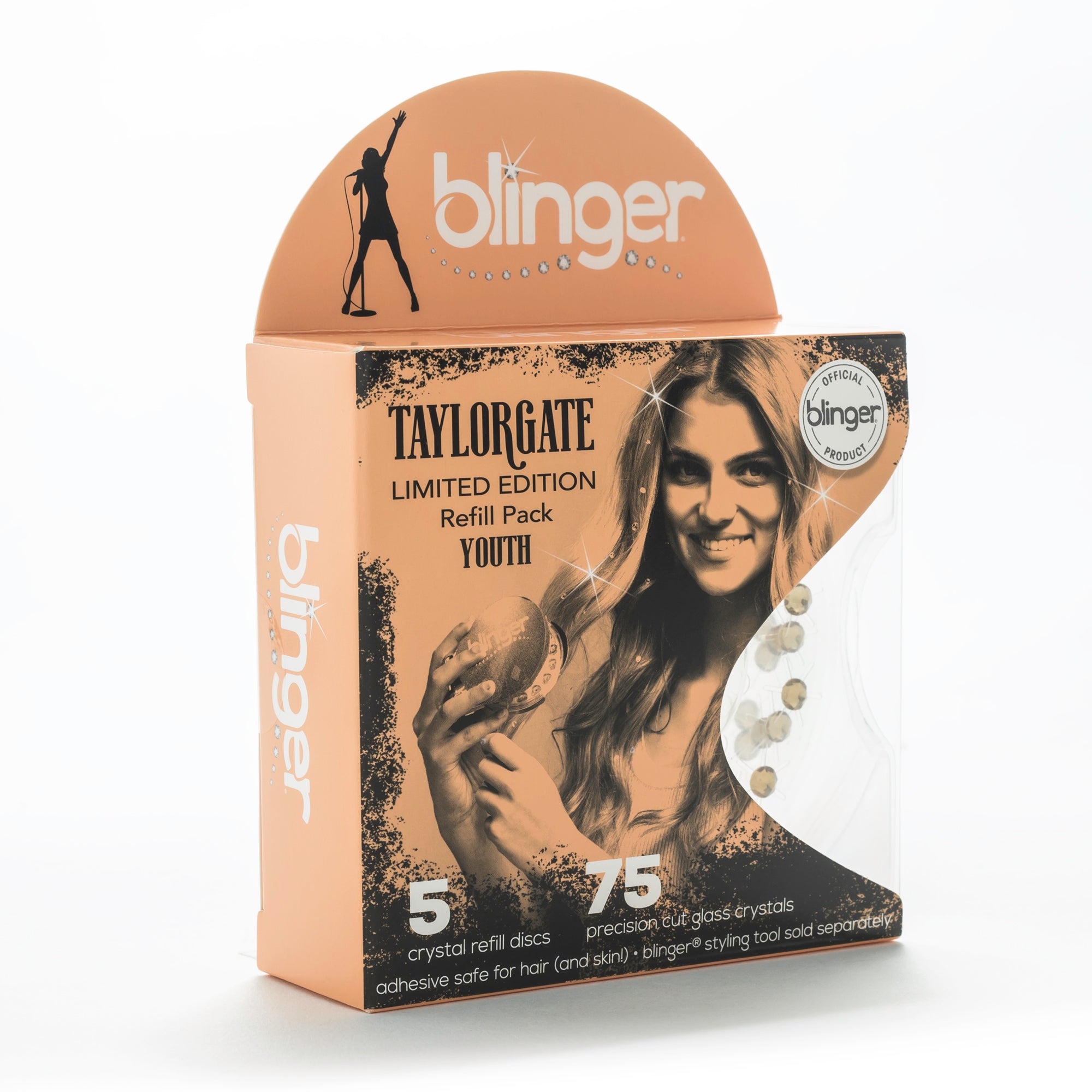 blinger® Limited Edition Taylorgate Crystal Refill Packs with 75 Precision-Cut Glass Crystals