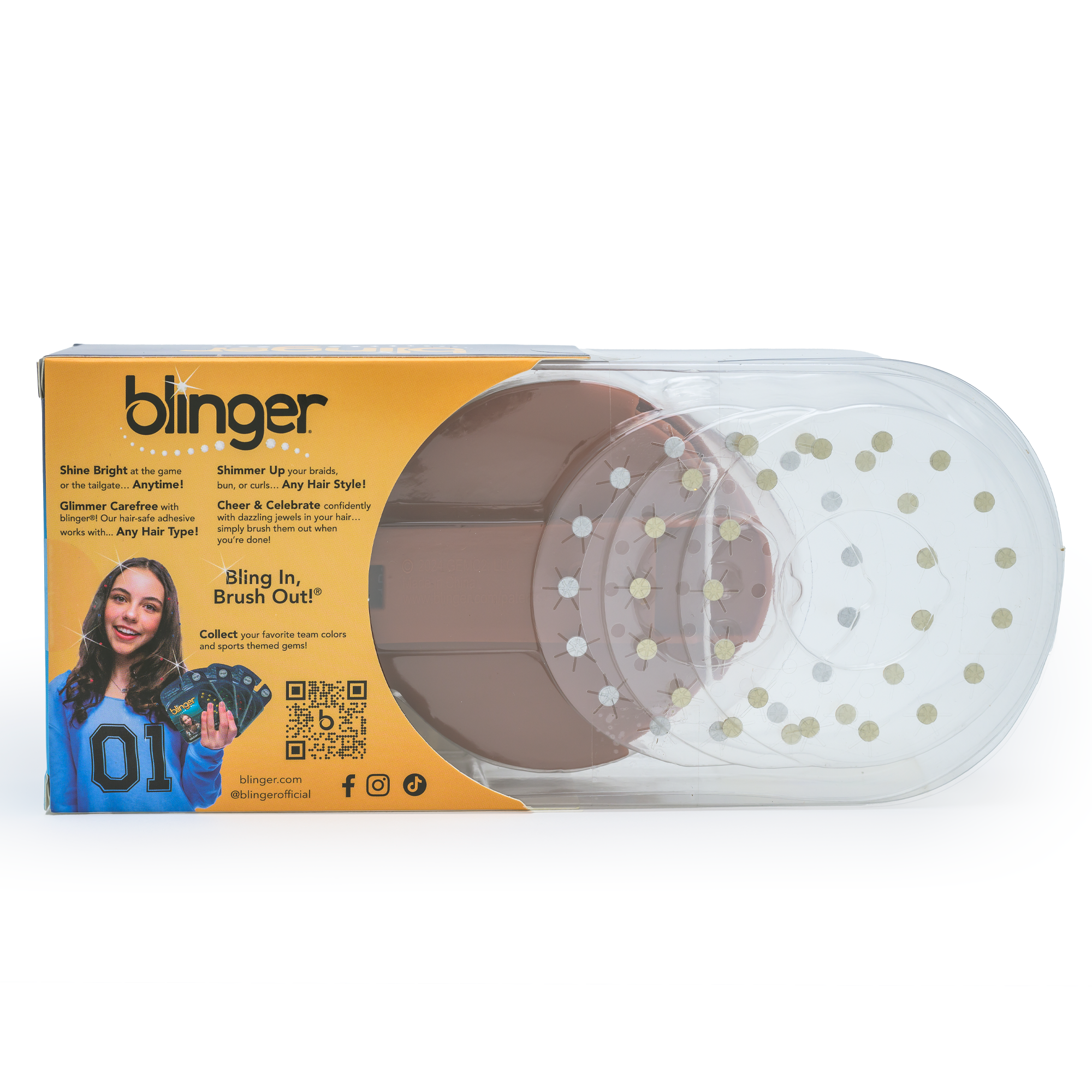 blinger® Ultimate Fan Starter Pack with blinger Styling Tool + 45 Precision-Cut Glass Crystals