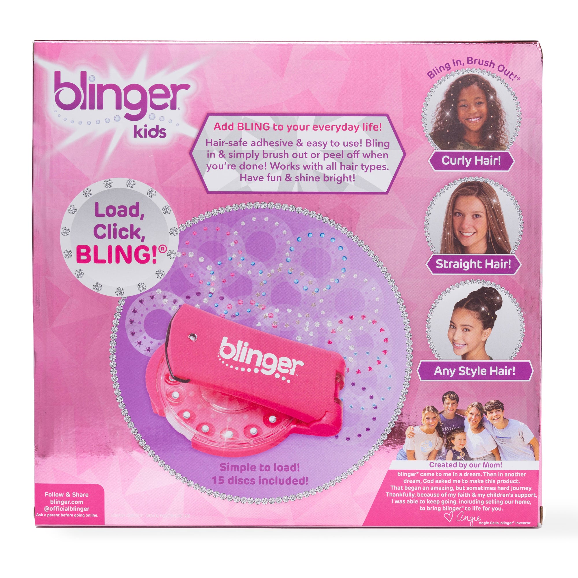 blinger® Glam Collection Starter Kit with blinger® Gem Stamper + 225 Colorful Acrylic Rhinestones
